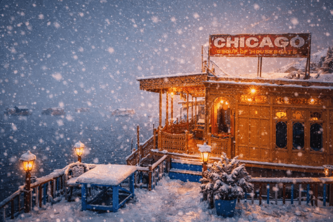 Majestic snowy house